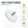 Black Rubber Coated POS Magnet Countersunk with M6 x 19/32 in. External Thread - 1-9/16 in. dia x 1/4 in. thick