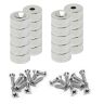 North & South Neodymium Countersunk Magnets & Screws Pack - 3/8 in. dia x 3/16 in. thick