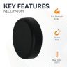 N42 Neodymium Rubber Coated Disc Magnet - 27/32 in. dia x 1/4 in. - 13.67lbs Pull