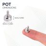 N42 Neodymium Pot Magnet with M3 Stud - 3/8 in. dia x 3/16 in. thick - 6.61lbs Pull