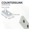 N42 Neodymium Countersunk Rectangular Magnet - 13/16 in. x 3/8 in. x 1/8 in. Hole - 9.26lbs Pull