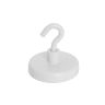 Ceramic White Painted Clamping Magnet with M6 Hook - 2 in. dia - 46.97lbs Pull