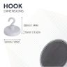 Ceramic White Painted Clamping Magnet with M4 Hook - 1-1/4 in. dia - 16.1lbs Pull