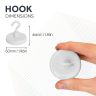 Ceramic White Painted Clamping Magnet with M6 Hook - 2 in. dia - 46.97lbs Pull