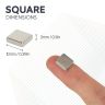 N42 Neodymium Cube Magnet - 3/8 in. x 3/8 in. x 1/8 in. thick - 4.85lbs Pull