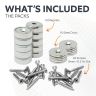 Neodymium Pot Magnets, Steel Discs & Screws Pack - 13/16 in. dia