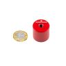 Alnico 5 Deep Pot Magnet c/w M6 threaded hole - 1-1/16 in. dia x 1 in. thick - 13.23lbs Pull