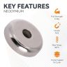 N42 Neodymium Counterbore Pot Magnet - 9/16 in. dia x 5/32 in. thick x 5/32 in. hole - 11.46lbs Pull
