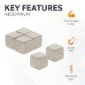 N42 Neodymium Cube Magnet - 3/8 in. x 3/8 in. x 3/8 in. thick - 10.36lbs Pull