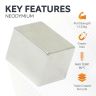 N42 Neodymium Rectangular Magnet - 1 in. x 3/4 in. x 3/4 in. thick - 29.37lbs Pull