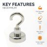 N42 Neodymium Clamping Magnet with M5 Eyebolt - 1 in. dia - 44.1lbs Pull