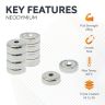 N42 Neodymium Countersunk Pot Magnet - 1 in. dia x 5/16 in. thick x 3/16 in. hole - 57.33lbs Pull
