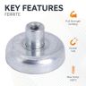 Ceramic Pot Magnet with M4 Internal Thread - 1 in. dia x 9/32 in. thick - 2.21lbs Pull