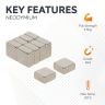 N42 Neodymium Rectangular Magnet - 3/8 in. x 3/8 in. x 3/16 in. thick - 7.71lbs Pull