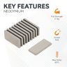 N42 Neodymium Rectangular Magnet - 13/16 in. x 3/8 in. x 1/16 in. thick - 4.63lbs Pull