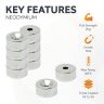 N42 Neodymium Countersunk Disc Magnet - 3/8 in. dia x 3/16 in. thick x 1/8 in. Hole - 4.41lbs Pull