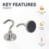 Ceramic Clamping Magnet with M6 Eyebolt - 1-1/4 in. dia - 12.79lbs Pull