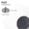 Ceramic Pot Magnet with M4 Internal Thread - 1-3/8 in. dia x 9/32 in. thick - 8.16lbs Pull