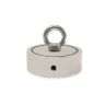 N42 Neodymium Pot Magnet with 1x M12 and 1x M10 Eyebolt + 32.8 feet Rope - 4-9/16 in. dia x 1-1/4 in. - 882lbs Pull