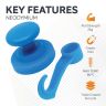 Rubber Coated Neodymium Magnet with Swivel Hook - 1-9/16 in. dia - 4.41lbs Pull - Black