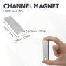 Ceramic Channel Magnet - 3 in. x 15/16 in. x 1/4 in. thick x 5/32 in. hole - 22.05lbs Pull