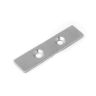 Nickel Plated Mild Steel Plate - 2.4 in. x 9/16 in. x 1/32 in. thick + 2x 1/32 in. c/sunk holes (Pack of 1)