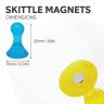 Large Fruity Skittle Magnets - Office & Fridge - 3/4 in. dia x 1-3/16 in. tall