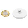 Black Rubber Coated POS Magnet c/w M6 Boss Thread (1/4 in. high x 1/2 in. deep) - 1-9/16 in. dia x 1/4 in. high - 17.64lbs Pull