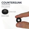 N42 Neodymium Rubber Coated Countersunk Disc Magnet - 5/8 in. dia x 3/16 in. thick x 1/8 in. hole - 4.18lbs Pull (North)