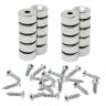 North & South Neodymium Countersunk Magnets & Screws Pack - 19/32 in. dia x 9/32 in. thick
