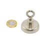 N42 Neodymium Clamping Magnet with M6 Eyebolt - 1-1/4 in. dia - 80.25lbs Pull