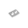 Nickel Plated Mild Steel Plate - 27/32 in. x 9/16 in. x 1/32 in. thick + 2x 1/32 in. c/sunk holes (Pack of 1)