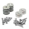 Countersunk Magnets, Steel Discs & Screws Pack - 13/16 in. dia