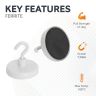 Ceramic White Painted Clamping Magnet with M6 Hook - 2 in. dia - 46.97lbs Pull