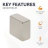N42 Neodymium Rectangular Magnet - 13/16 in. x 13/16 in. x 3/8 in. thick - 31.31lbs Pull