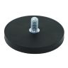 Black Rubber Coated POS Magnet c/w M8 x 5/8 in. External Thread - 2-9/16 in. dia x 1/3 in. thick
