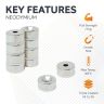 North & South Neodymium Countersunk Magnets & Screws Pack - 13/16 in. dia x 3/8 in. thick
