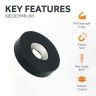 N42 Neodymium Rubber Coated Countersunk Disc Magnet - 1 in. dia x 9/32 in. thick x 9/32 in. hole - 14.11lbs