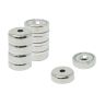 N42 Neodymium Countersunk Pot Magnet - 1 in. dia x 5/16 in. thick x 3/16 in. hole - 57.33lbs Pull