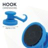 Rubber Coated Neodymium Magnet with Swivel Hook - 1-9/16 in. dia - 4.41lbs Pull - Black