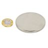 N42 Neodymium Disc Magnet - 2-1/4 in. dia x 3/16 in. thick - 51.82lbs Pull