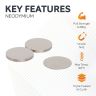 N42 Neodymium Disc Magnet - 13/16 in. dia x 1/32 in. thick - 1.05lbs Pull