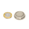 N35 Neodymium Top Hat Pot Magnet - 1-3/16 in. dia x 5/16 in. thick - 41.24lbs Pull