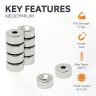 N42 Neodymium Countersunk Disc Magnet - 19/32 in. dia x 9/32 in. thick x 5/32 in. Hole - 12.56lbs Pull