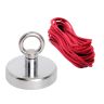 Ceramic Recovery Magnet with M10 Eyebolt and 10 Metre Rope - 3-5/32 in. dia x 2-3/4 in. tall - 132.3lbs Pull