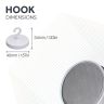 Ceramic White Painted Clamping Magnet with M4 Hook - 1-9/16 in. dia - 22.49lbs Pull