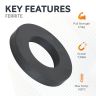 Y30BH Ceramic Ring Magnet - 2-27/32 in. O.D. x 1-17/32 in. I.D. x 3/8 in. thick - 12.13lbs Pull
