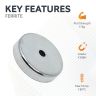 Y30BH Ceramic Countersunk Pot Magnet - 1-9/16 in. dia x 5/16 in. thick x 3/16 in. hole - 24.26lbs Pull