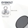 Ceramic Recovery Magnet with M10 Eyebolt - 3-5/32 in. dia x 2-3/4 in. tall - 132.3lbs Pull