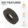 Y30BH Ceramic Ring Magnet - 1-7/8 in. O.D x 1 in. I.D x 3/8 in. thick - 8.82lbs Pull